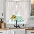 thumbnail image 4 of Farmhouse Beige White Striped Kitchen Window Curtains, Swag Curtains Valance for Bedroom Living Room Bathroom, Modern Stripes Rod Pocket Window Treatment Curtain Block Drapes 2 Panels 36"x36", 4 of 9