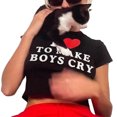 thumbnail image 1 of (Con vídeo) Camiseta negra M street style corta con ombligo al descubierto i para hacer llorar a los niños camiseta con estampado de letras nuevo básico versátil casual top de punto de manga corta, 1 of 7