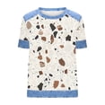 thumbnail image 5 of Tops de Manga Corta para las Mujeres Encaje Suelto Cuello Redondo Casual Color Sólido Blusa Camiseta Tops Sueltos, 5 of 5