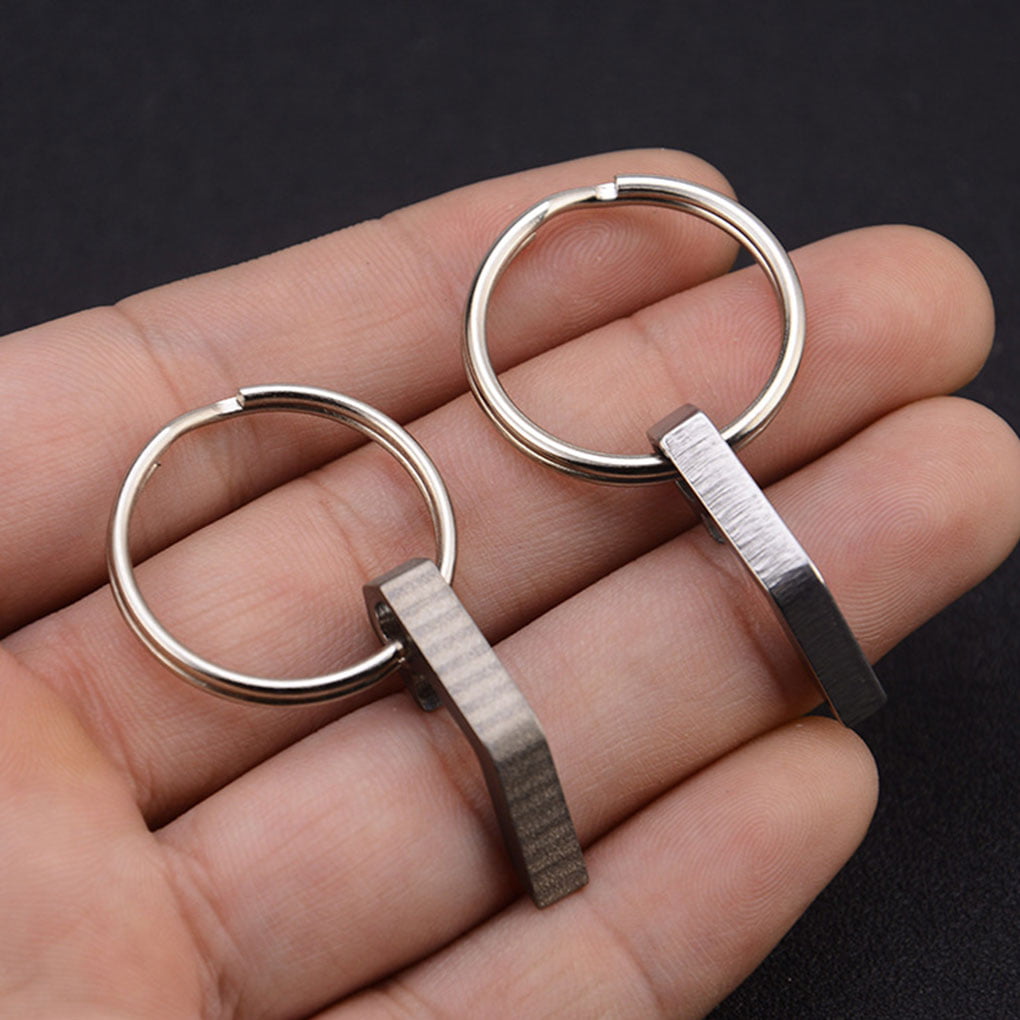 Gloryelenxs Titanium Alloy Stainless Steel Keychain Mini Beer Bottle Opener Camping Equipment Device Outdoor Tools 