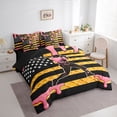 thumbnail image 2 of Erosebridal Teens Baseball Gamer Ice Cream Drip Twin Bedding Sets 7-Piece,USA Flag Waffle Bedding Comforter Set for Kids Boys Girls,Black Reversible,Lightweight Room Decor, 2 of 6