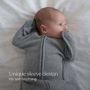 HALO SleepSack SwaddleStretch, Arms Up or Extended Arms, Newborn Baby Swaddle, 0 – 3 months, 0.5 TOG, Grey