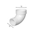 thumbnail image 2 of MUELLER INDUSTRIES 92453 DWV PVC 0.25 Bend Street Elbow, 3 in., 2 of 3