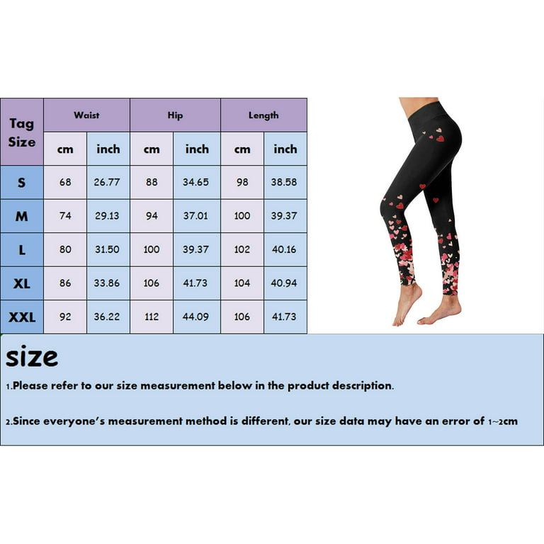 YUHAOTIN Yogalicious Lux Leggings Tights Compression Valentine'S Day Patten  High Waist Pants Yoga Running Fitness High Waist Leggings See Through