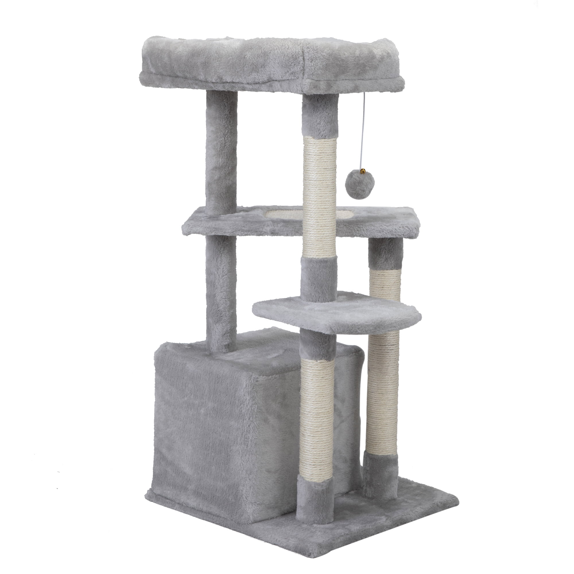 Pefilos 33" Cat Tower for Indoor Cute Cat Tree Kitten Cat Condo with Jump Platform Cat Furniture, Light Gray Pefilos 33" Cat Tower for Indoor Cute Cat Tree Kitten Cat Condo with Jump Platform Cat Furniture, Light Gray