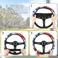 thumbnail image 6 of ZUXONGSY American Flag Golf Cart Steering Wheel Covers Universal Car Wheel Cover Sweatproof Club Car Steering Wheel Cover Comfortable Auto Accessories 4th of July Car Decorations, 6 of 7