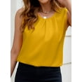 thumbnail image 4 of Women'S Silk Satin Tank Top Summer Business Casual Outfit 2025 Sleeveless Work Dressy Shirt Yellow XXL, 4 of 7