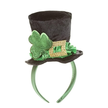 St. Patrick's Day Black & Green Top Hat Headband