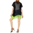 thumbnail image 3 of HAPPY BAY Women's Chiffon Summer Beach Open Front Maternity Beachwear Duster Kimono Cardigan XL-XXL Lime Fringes_AB744, 3 of 4