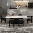 thumbnail image 5 of Morden Fort Boucle Black Dining Chairs Set of 6, Mid-Century Boucle Chairs for Kitchen, Reception, Living Room, Apartment, 5 of 7