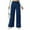 Dark Blue, variant on WTOBBY Women's Wide Leg Stretch Jeans, Mid Rise Elastic Waist Baggy Denim Pants with Pockets for a Casual Trendy Look, Comfortable Loose Fit Trousers,Black L
