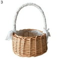 thumbnail image 2 of Dengjunhu Wicker Rattan Flower Basket, Willow Handwoven Basket with Handle and Plastic Insert, Easter Eggs Candy Basket Wedding Flower Girl Baskets for Home Garden Decor, 2 of 7