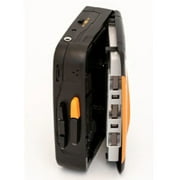 Bluetooth Wireless Cassette Tape Recorder with Headphones, Black and Orange