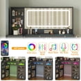 thumbnail image 2 of Makeup Vanity for Women with Mirror and Lights, 8 Drawers Big Modern Vanity , Transparent Top Vanity Desk with 2 RGB Drawers, with Power Outlet & Stool, Modern Ample Storage Dressing Table, Black, 2 of 10