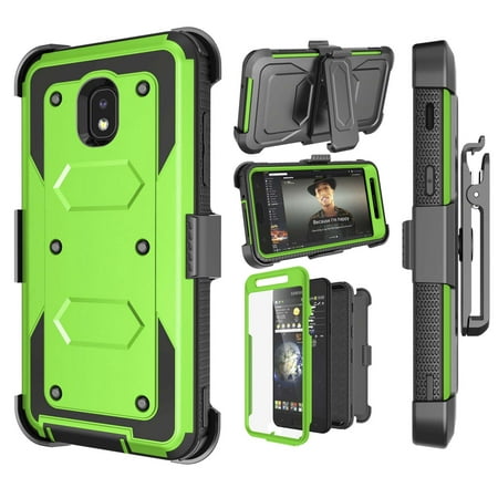 Tekcoo Samsung J3 2018 Case, Galaxy J3 V 3rd Gen / Sol 3 / Express Prime 3 / Amp Prime 3 / J3 Eclipse 2 / J3 Orbit / J3 Achieve / J3 Aura / J3 Star Holster, Stand Belt Clip Buit in Screen (Best Oneplus 3 Screen Protector)