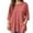 Pink, variant on Horkkom 3/4 Length Sleeve Womens Tops Plus Size Crew Neck Solid Color Tunic Tops Casual Loose Comfy Blouses with Pockets L
