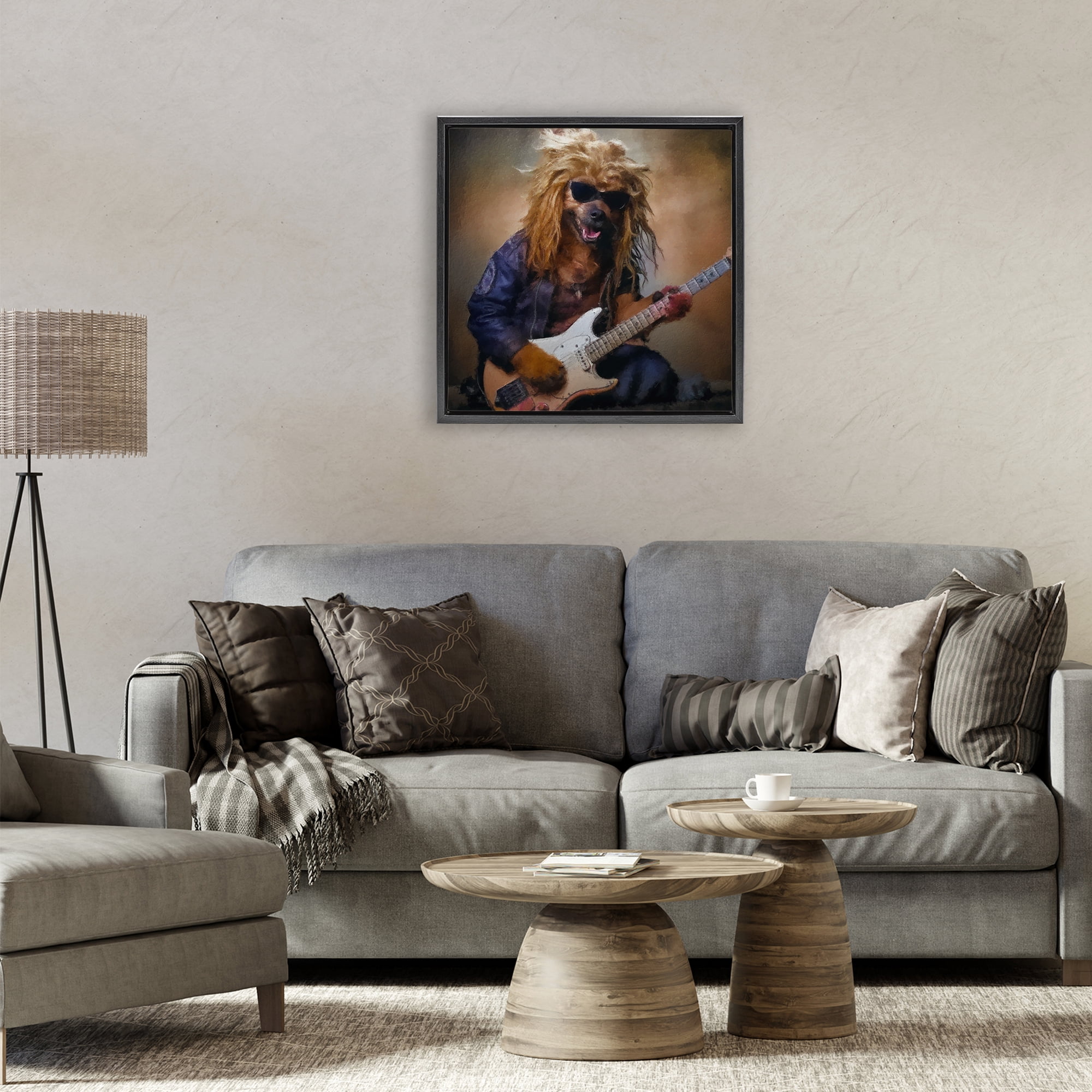 Musician Canine Clark Black Framed Floater Canvas Wall Art, design by Sean Parnell
