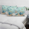 thumbnail image 4 of Teal Coastal Pillow Covers King, Summer Beach Starfish Shell Coral Nautical Soft Brushed Microfiber Breathable Throw Pillow Covers, Decorative Pillowcase with Zipper for Couch Sofa Bedroom 20"x36", 4 of 9