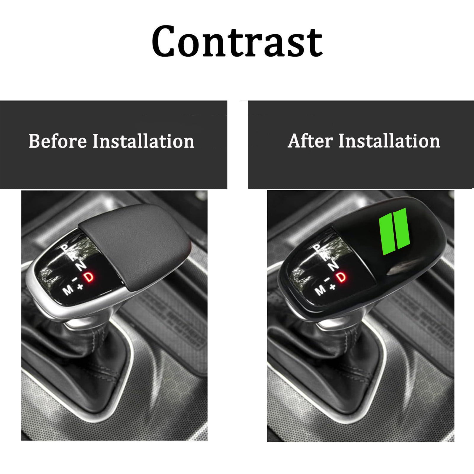 Gear Shift Knob Head Cover Trim For Dodge Challenger Charger Interior Decoration Accessories 2015-2024 / Durango 2016-20243 ABS -Challenger War Horse-Shift knob(all inclusive)-Black green label
