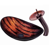 Novatto NSFC-0258031001ORB Volle Glass Oval Sink/Faucet Combo Set, Oil-Rubbed Bronze