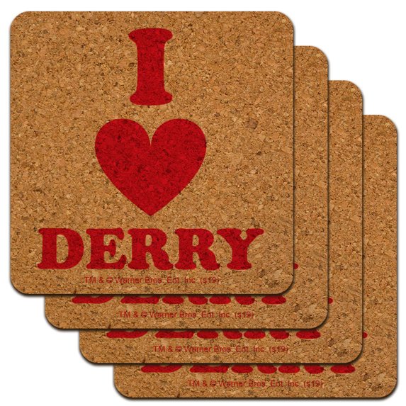 IT: Chapter 2 I Love Derry Low Profile Novelty Cork Coaster Set