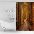thumbnail image 2 of Fall Autumn Shower Curtain, 36" x 72", Forest Orange Leaf Waterproof Bathroom Curtain Washable Shower Curtain Set with 12 Hooks, 2 of 6