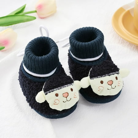 

LYCAQL Toddler Shoes Baby Girls Boys Warm Shoes Soft Booties Snow Comfortable Boots Toddler Warming And Fashion Cute Boys Fall Shoes (Black 5 Toddler)