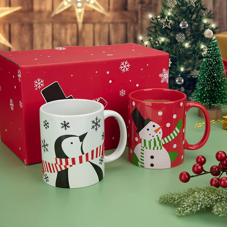 K-Kraft Reindeer Christmas Mug – 12oz – Ceramic – Gift Boxed – 4 Designs to Choose