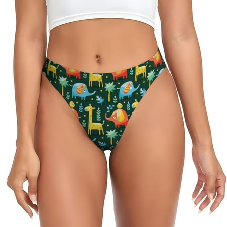 Rateoe Colorful Elephants Pattern Seamless Women Underwear Thongs No Show Ladies Thong No Line Breathable Comfortable Panties Undies for Women-Large