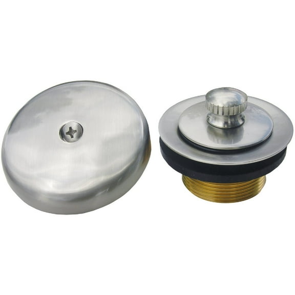 Lasco 1-1/4 In. Waste Shoe and Bathtub Drain Stopper Kit in Satin Nickel 34899SN
