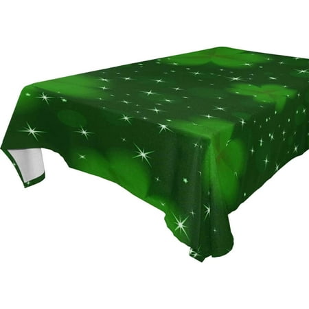 

Hyjoy St Patrick s Day Clover Tablecloth Waterproof Washable Polyester Square Table Cover Durable Tablecloth for Kitchen Dining Table Party Decor (60 X 90 Inch)