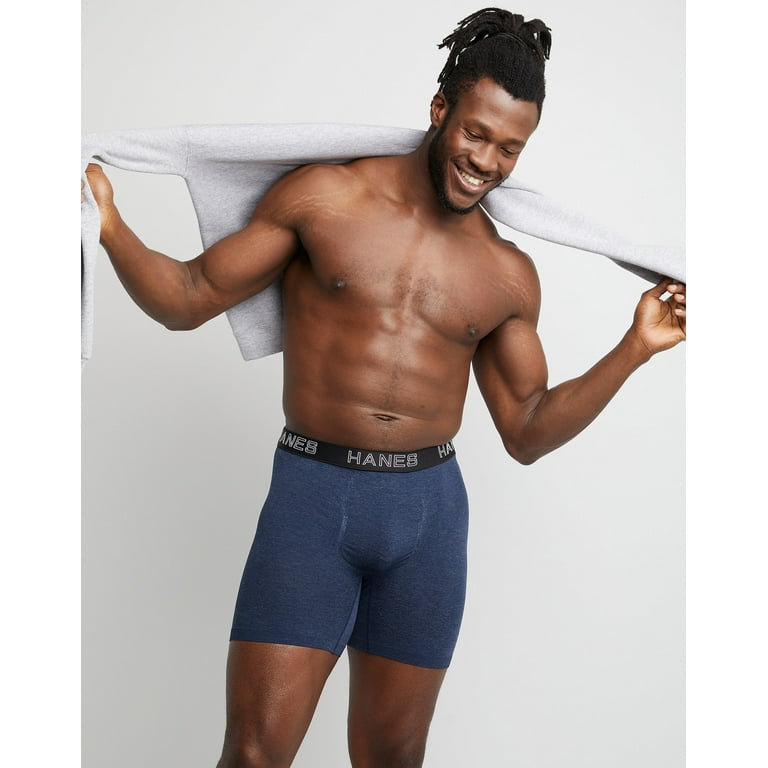 Hanes Ultimate Comfort Flex Fit Men's Seamless Boxer Brief Underwear,  2-Pack Assorted L 