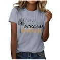 thumbnail image 2 of Offres du Jour Liquidation Iumwxz Tunique Coupe Classique Décontractée T-Shirt d'Été T-Shirts pour Femmes Blouse à Imprimé Floral Hauts à Manches Courtes Col Rond Hauts pour Femmes Tendance Dépense Faible Fête, 2 of 4