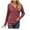Wine, variant on tarylea V Neck Tops for Women Trendy Fall Ribbed Tunic Long Sleeve Solid Color Pullover Casual Loose Tops