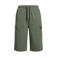 thumbnail image 5 of Men's Capri Pants Elastic Waist Drawstring Solid Color Multi-Pocket Sports Capris Outdoor Gym Workout, 5 of 5