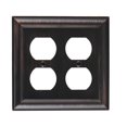 thumbnail image 1 of Placas de pared dobles dúplex Bates - Cubiertas de salida decorativas de bronce, 1 of 1