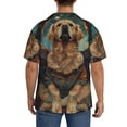 thumbnail image 3 of Fuzoiu Tree Meditating Golden Retriever Print Men's Casual Short,Men's Short Sleeve Shirt,Mens Casual Button Down Shirts,Cuban Collar Summer Shirt for Beach, Vacation, and Outdoor Activities-3X-Large, 3 of 5