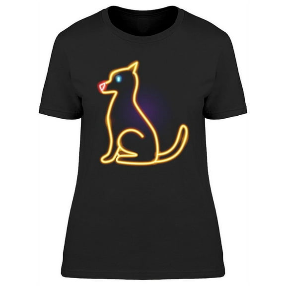 Dog Neon Sign T-Shirt Women -Image by Shutterstock, Female Medium