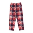 thumbnail image 6 of Uemuo Heart Plaid Pattern Women's Wide Leg Palazzo Lounge Pants with Pockets Light Weight Loose Comfy Casual Pajama Pants-Medium, 6 of 9