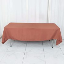 Efavormart 60x102" Seamless Premium Terracotta 200 GSM Linens Polyester Rectangle Tablecloth Commercial Grade For Wedding Banquet Restaurant