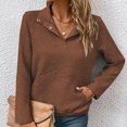 thumbnail image 4 of Tawop Sweatshirt Tops Womens Sweatshirts Long Sleeve Solid Casual Brown L, 4 of 4