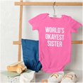 thumbnail image 4 of Worlds Okayest Sister Sibling Bodysuit Jumper Girls Infant Baby Brisco Brands 6M, 4 of 6