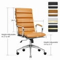 thumbnail image 6 of LUXMOD High Back Office Chair with Armrest, Terracotta Adjustable Swivel Chair in Durable Vegan Leather, Ergonomic Desk Chair for Extra Back & Lumbar Support – Terracotta, 6 of 9