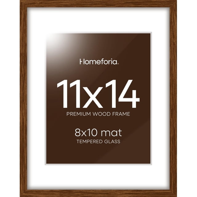 Marco de fotos Homeforia Brown de 11 x 14 cm con tapete de 8 x 10 cm con cristal