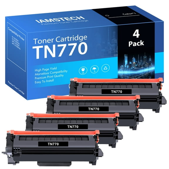 TN-770 Toner Cartridge Compatible for Brother TN770 TN-770 MFC-L2750DW MFC-L2750DWXL HL-L2370DW HL-L2370DWXL Printer High Yield (Black, 4-Pack)