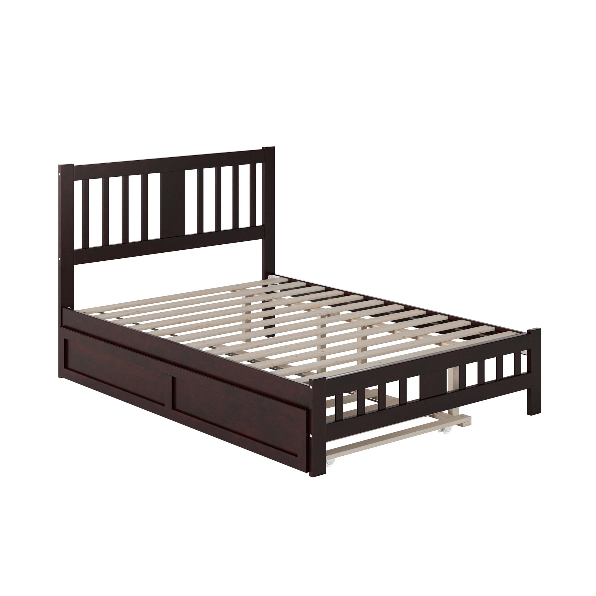 AFI Tahoe Full Wood Platform Bed with Headboard Footboard & Twin Trundle, Espresso