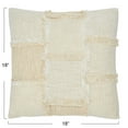 thumbnail image 2 of Creative Co-Op Woven Cotton and Wool Patchwork Pillow with Frayed Edges, 2 of 7