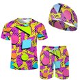 thumbnail image 3 of Conjunto de 2 piezas para hombre, camisetas disco de los años 80 y 90, camisetas hawaianas vintage de playa, pantalones cortos, chándal de verano para fiesta con temática callejera Y2k, 3 of 5
