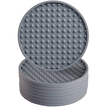 

Wsidrnty Drink Coaster Set of 8 - Silicone Coaster Desk Protector Fits Any Table Type Any Size Drinking Cup(Grey)