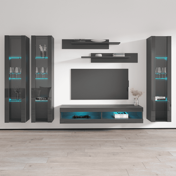 Fly C 34TV Wall Mounted Floating Modern Entertainment Center